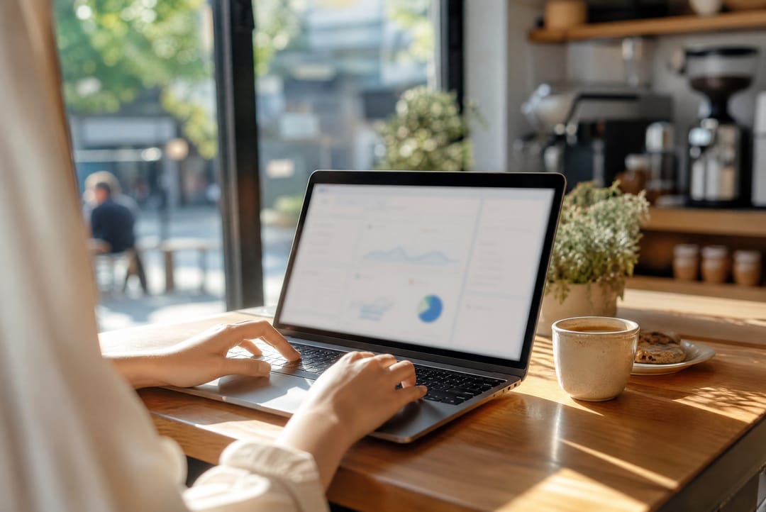 Business owner at work at a desk